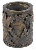 Chinese bronze brush holder