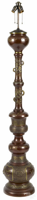 Japanese bronze floor lamp ca 1900