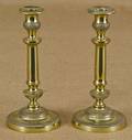 Pair of French brass candlesticks