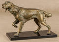 Painted white metal figure of a setter
