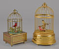 Two singing bird automatons