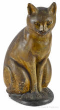 Large Pennsylvania chalkware cat figure 19th c