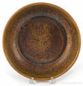 Pennsylvania redware shallow bowl dated