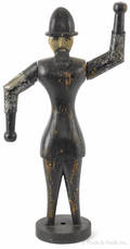 Carved and painted pine whirligig figure of a bearded gentleman ca 1900