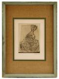 Johnny Friedlander Signed Etching Femme Assise