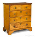 New England Queen Anne figured maple chest of drawers mid 18th c