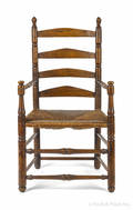 New England William  Mary ladderback armchair ca 1750