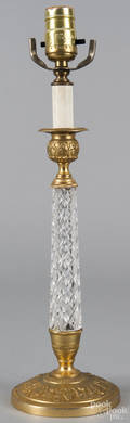 French crystal and ormolu table lamp