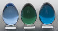 Three Baccarat colored glass eggs