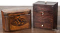 Two English mahogany tea caddies