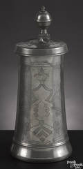 German pewter wine flagon or