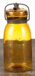 Globe  amber canning jar