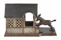 Cast iron Mule Entering Barn mechanical bank