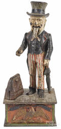 Cast iron Uncle Sam mechanical bank