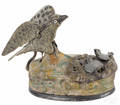 Cast iron Eagle and Eaglets mechanical bank
