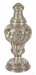 Continental repouss silver castor 18th c
