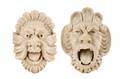 Two Cast Stone Bacchic Mask Wall Fountains