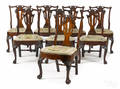 Set of eight George III mahogany dining chairs ca 1760
