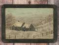 Winter landscape painted on a slate board