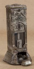 Cast iron  Matches  ten cent coin operated dispenser