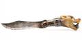 Mexican Sterling Silver  Carved Horn Bowie Knife