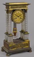 French bronze and crystal portico clock