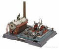 Large Wilesco tin steam electric toy power plant platform