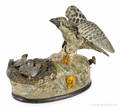 Cast iron eagle and eaglets mechanical bank