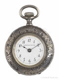 Tiffany  Co sterling silver repouss carved pocket watch