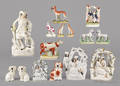 Fifteen Staffordshire figures