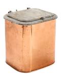 Scarce Rochester Stamping Works Copper Bin wLid