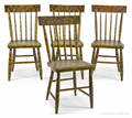 Set of four Pennsylvania painted plank seat chairs 19th c