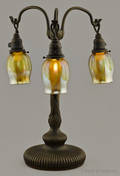 Tiffany Studios bronze table lamp early 20th c