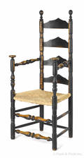 New England William  Mary ladderback armchair ca 1750