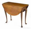 Diminutive New England Queen Anne birch and maple dropleaf table ca 1750