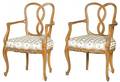 Pair of French carved and painted armchairs