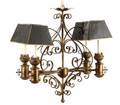 Continental Tole Peinte Chandelier with Shades