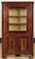 Pine onepiece corner cupboard