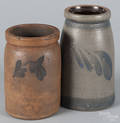 Two Pennsylvania stoneware crocks