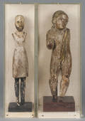 Two carved and gessoed religious icons