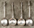 Pair of English silver spoons