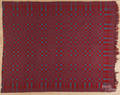 Overshot red and blue coverlet