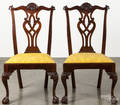 Pair of Centennial Chippendale walnut dining chairs