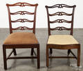 Assembled set of five Chippendale walnut ribbonback dining chairs