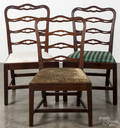 Assembled set of nine Chippendale walnut ribbonback dining chairs