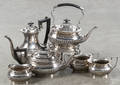 English sixpiece George III style silver plated Crafton tea service