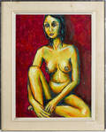 Acrylic on board of a female nude
