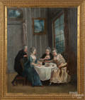 Continental oil on canvas interior scene