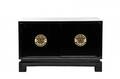 Black Lacquer Two Door Low Cabinet James Mont