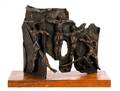 Modern Brutalist Bronze Figural Sculpture Signed